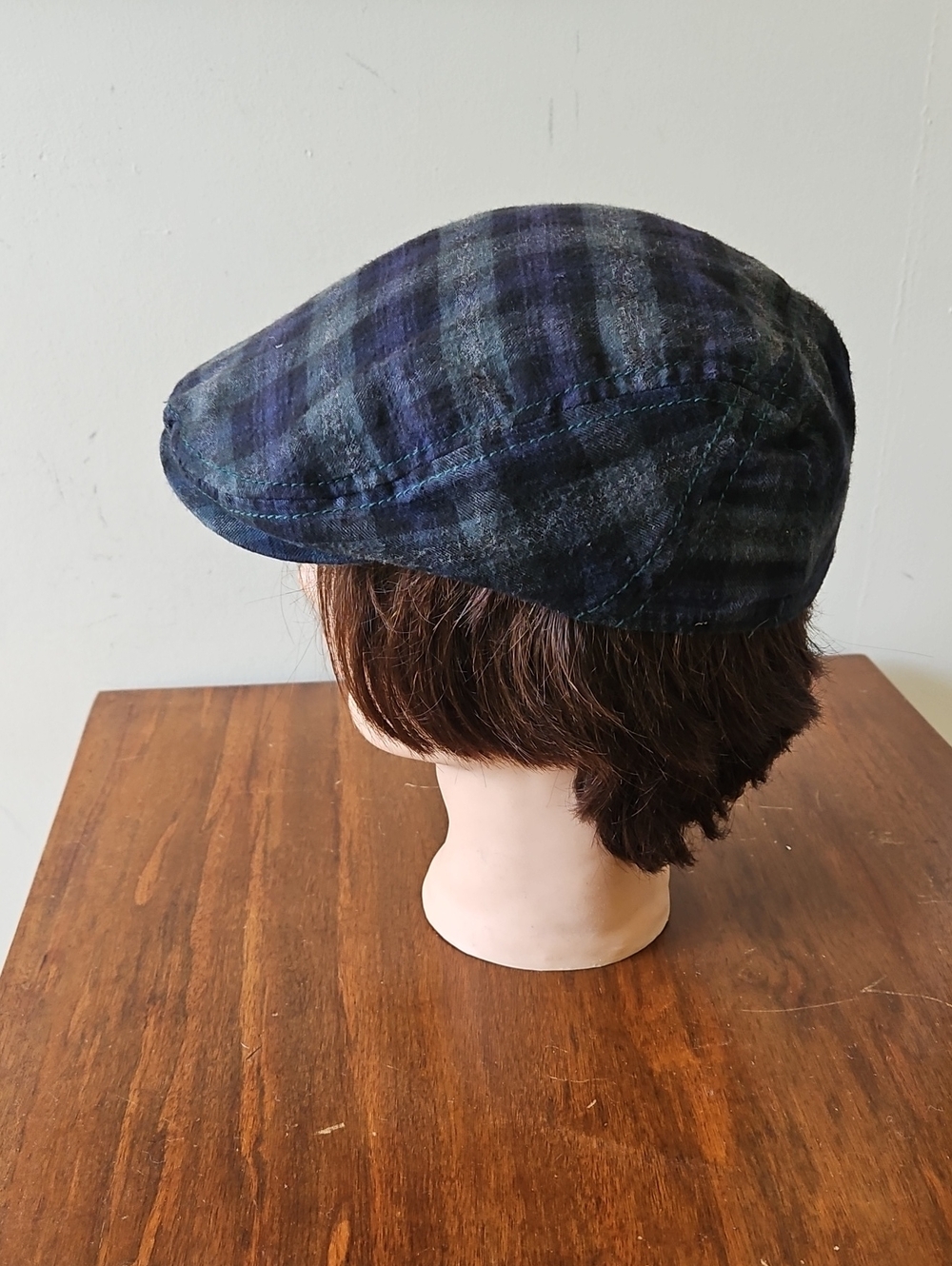 Cremieux Cotton Plaid Cap Size S/M